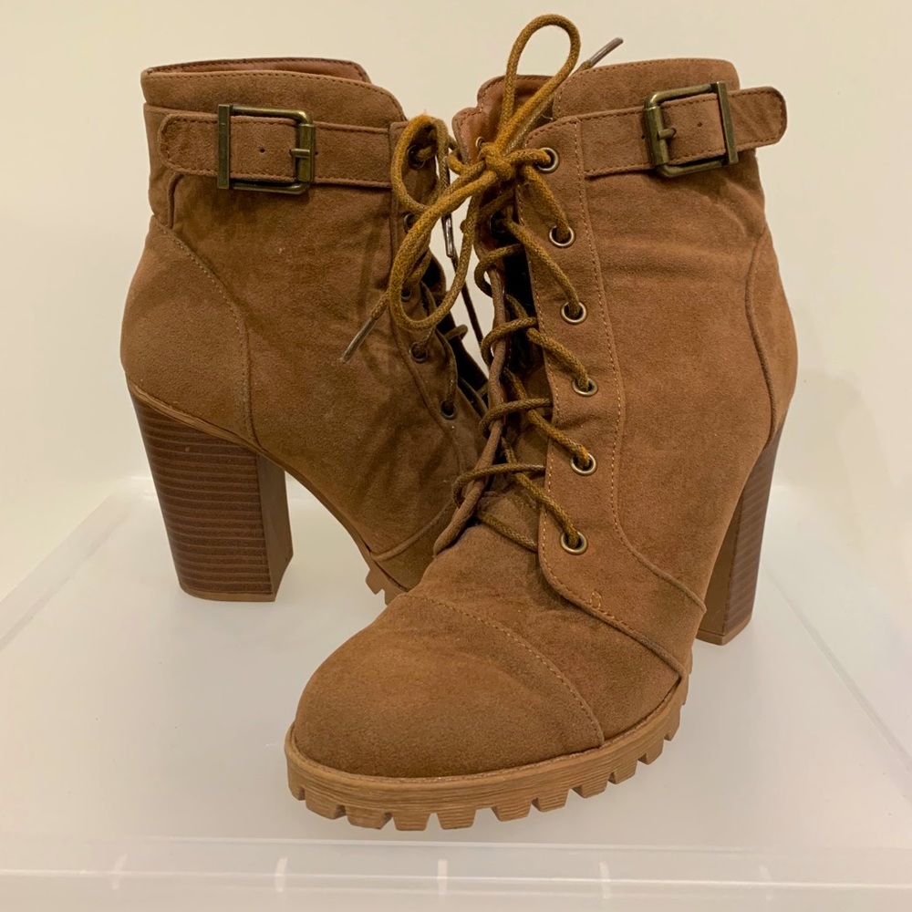 Brown heel boots